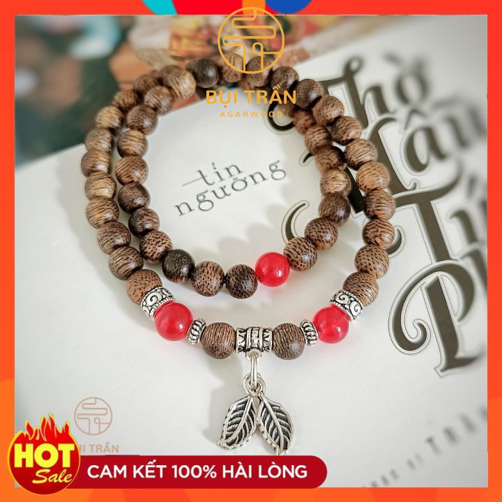 Vòng Trầm Hương 54 Hạt Mix Charm Đá Phong Thủy