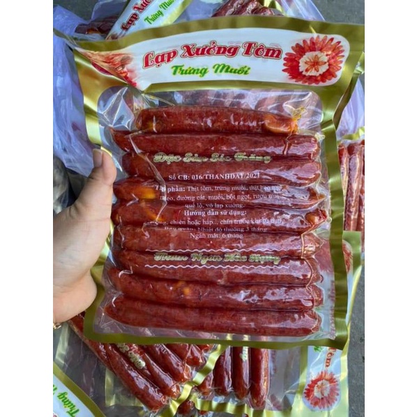 Lạp xưởng tôm trứng muối - bịch 500gr