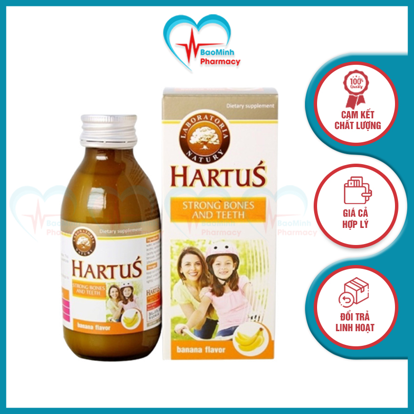 [FREESHIP] Siro Uống Canxi Hartus 150ml Bổ Sung Canxi Giúp Xương Chắc Khỏe BM01 Cho Trẻ Từ 4 Tháng Tuổi Trở Lên - Bảo Minh Pharmacy
