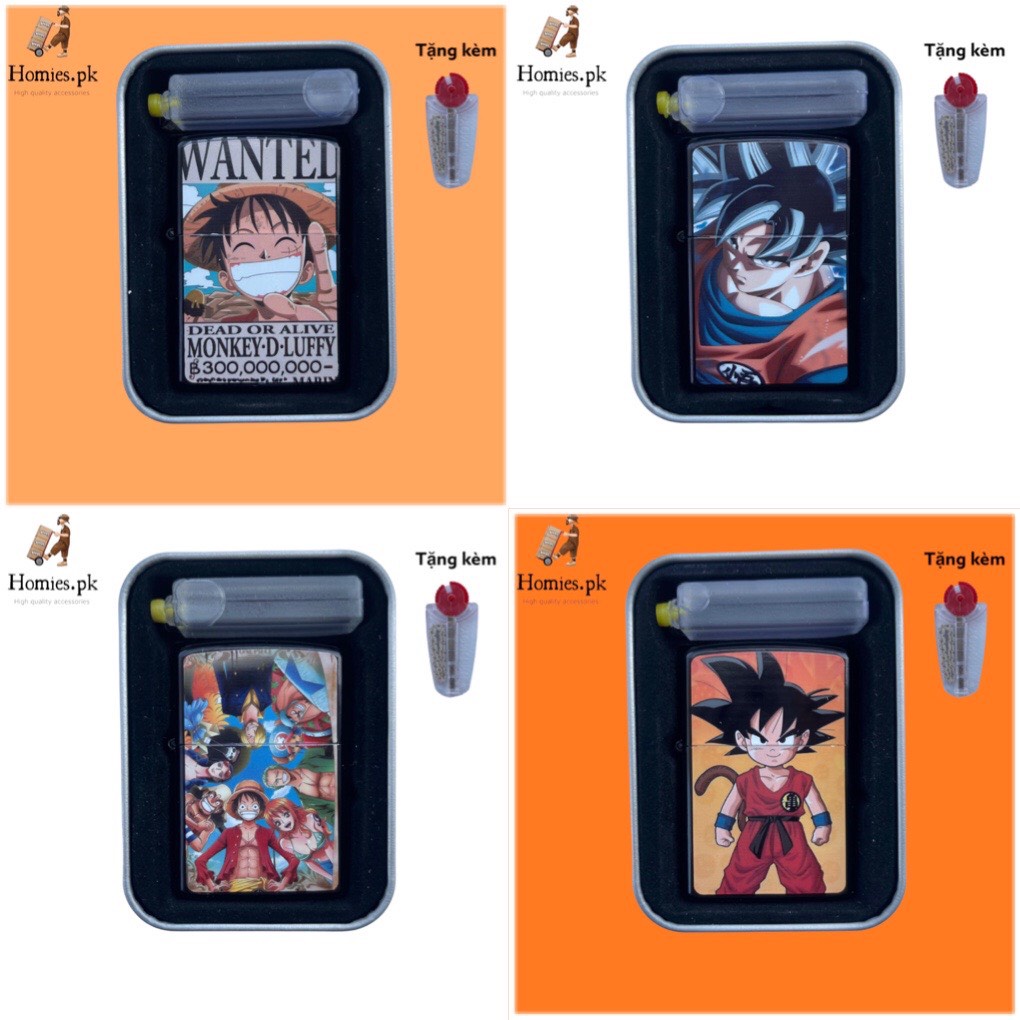 Bật lửa zippo hột quẹt zippo hình hoạt hình , hột quẹt zippo bật lửa xăng đá- homies.pk