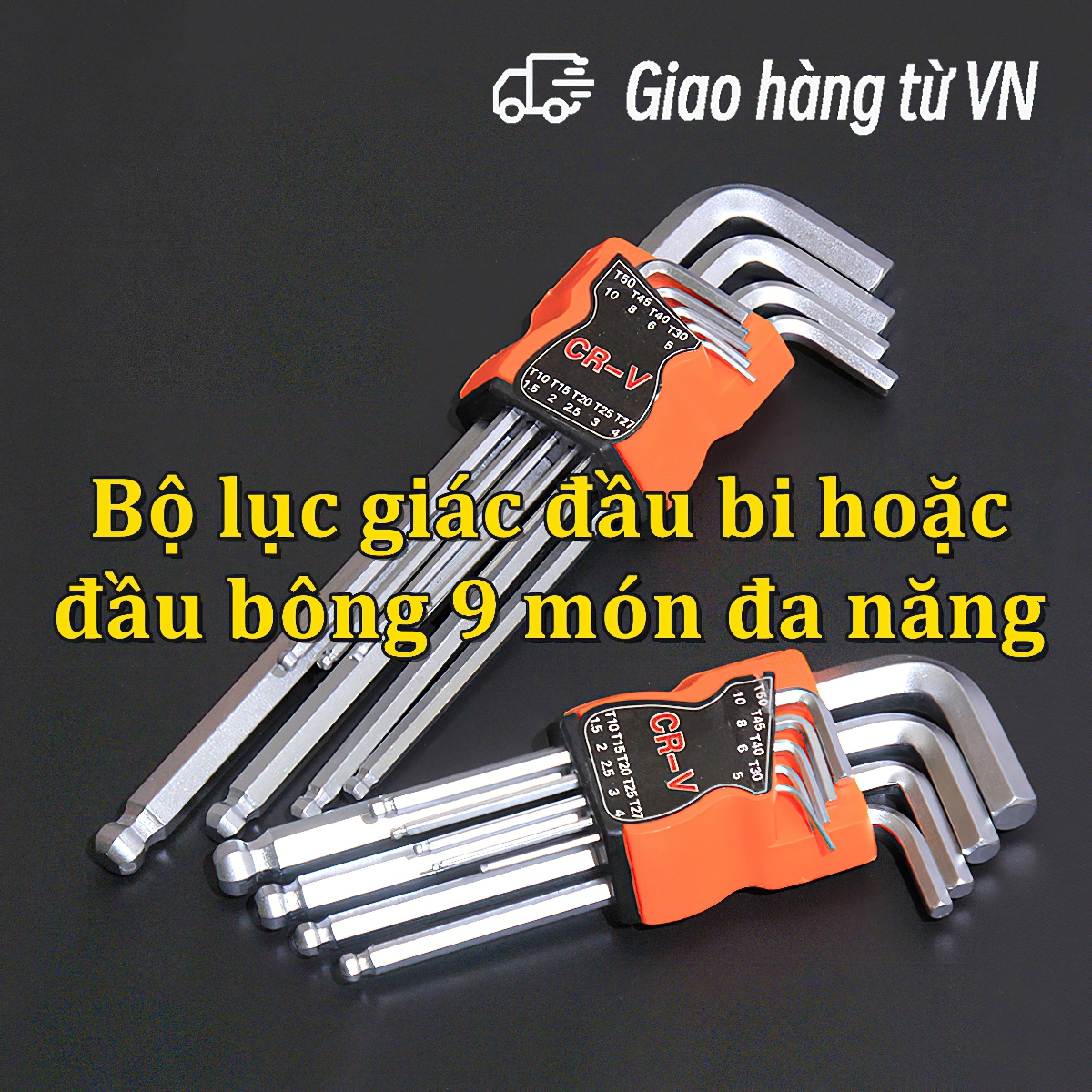 Bộ lục giác đầu bi hoặc đầu bông 9 món đa năng ,Bộ lục giác đầu sao và hoa thị T10-T50