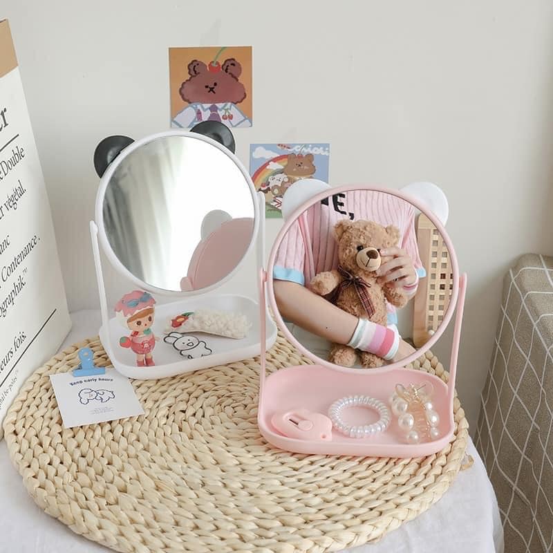 ( SIÊU RẺ ) GƯƠNG ĐỂ BÀN - GƯƠNG TAI THỎ MINI ĐỂ BÀN MINI - CÓ KHAY ĐỰNG ĐỒ TIỆN DỤNG (GIAO HÀNG THEO MẪU NGẪU NHIÊN) - GƯƠNG ĐỂ BÀN CUTE - GƯƠNG ĐỂ BÀN HÌNH THỎ ĐÁNG YÊU