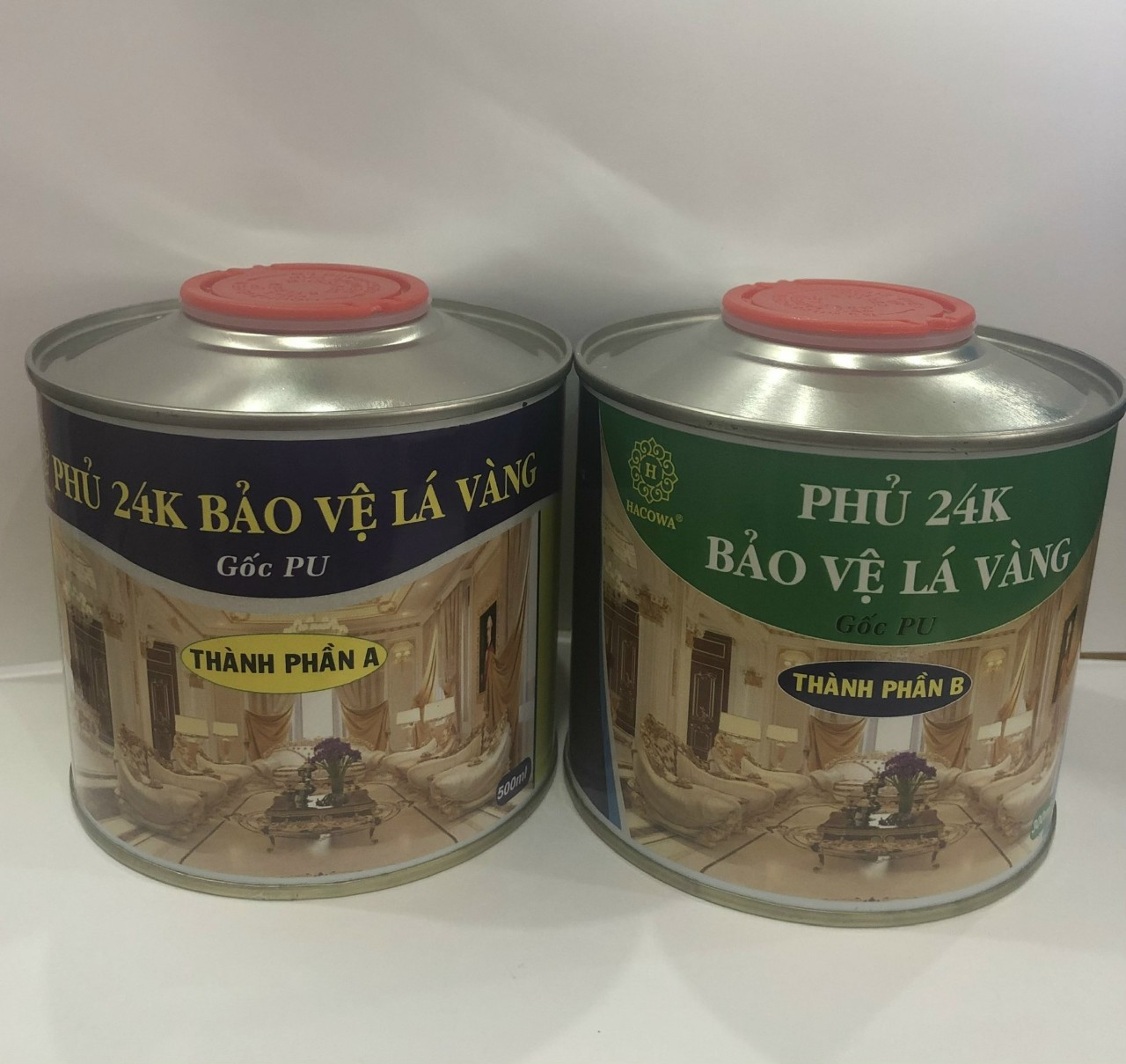 800ml phủ bảo vệ lá vàng 24K gốc pu 2 thành phần chống xước vàng