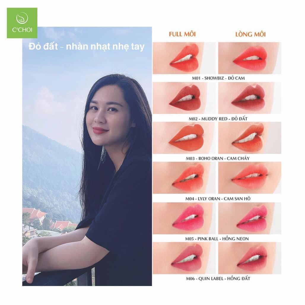 Son Kem Khoáng - M01 Showbiz Đỏ Cam - dưỡng môi - không thâm môi - an toàn