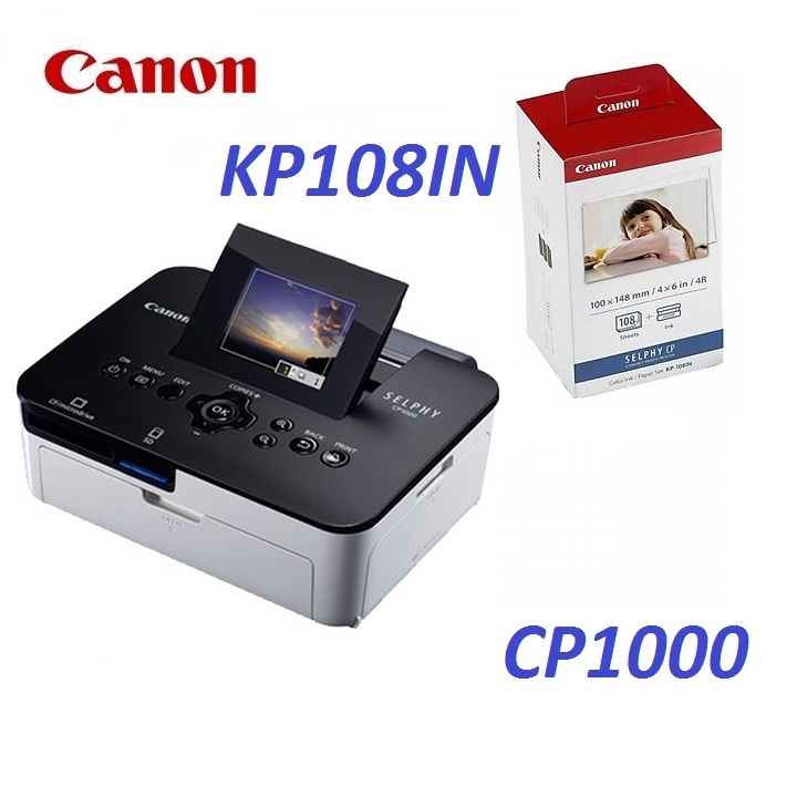 Combo máy in ảnh canon selphy cp1000 + giấy in ảnh canon kp 108in