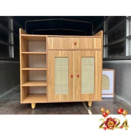 Tủ đựng giày cánh mây phong cách Hàn Quốc, sức chứa lớn, chất liệu gỗ công nghiệp dày dặn 12mm