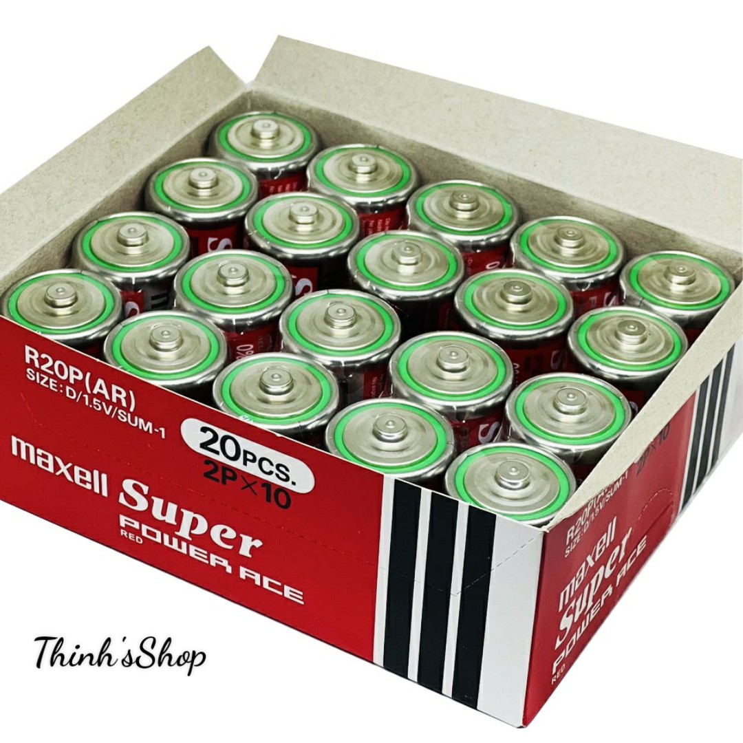 Combo 1 hộp 20 viên pin đại đỏ maxell size d 1.5v r20p