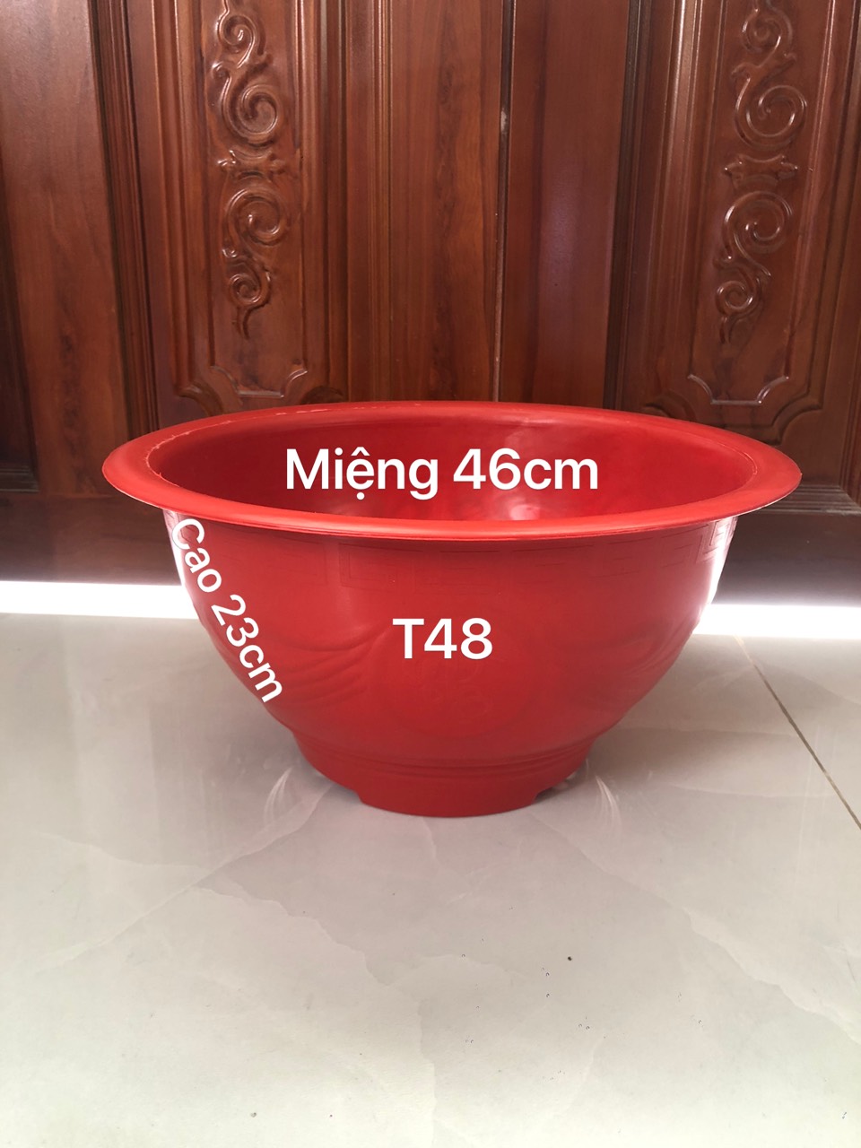 Chậu nhựa trồng cây 5 cái T48 đỏ gạch loại dày dặn
