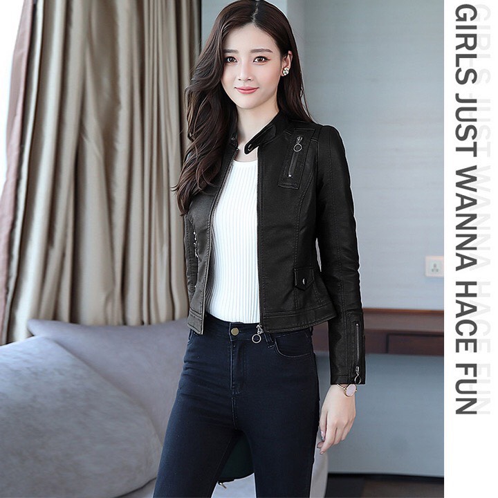Áo khoác da nữ kiểu vest cao cấp-akdn03-nhiều có bảo hành