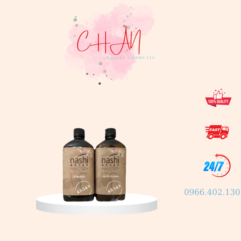 Nashi - dầu gội đầu nashi argan 500ml x2 - dầu gội cặp dưỡng tóc, phục hồi hư tổn