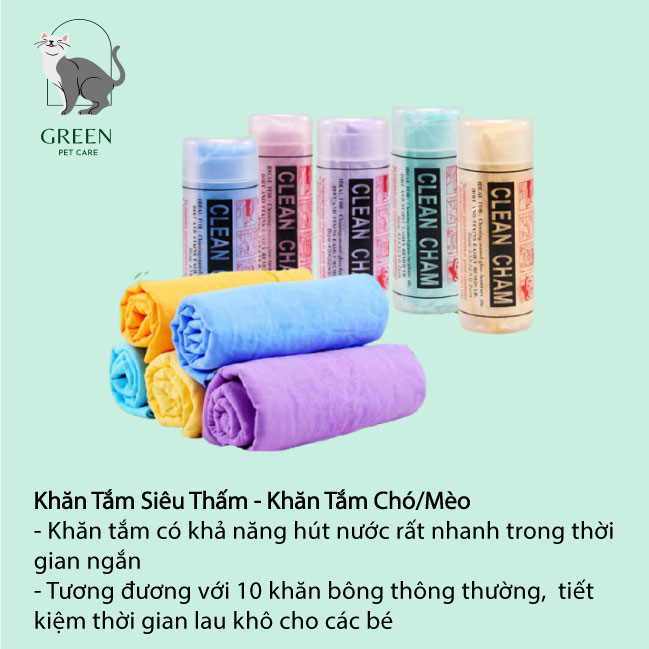 Khăn tắm siêu thấm hút cho chó/mèo size lớn