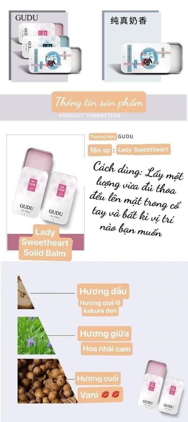 Nước hoa khô Gudu dạng sáp