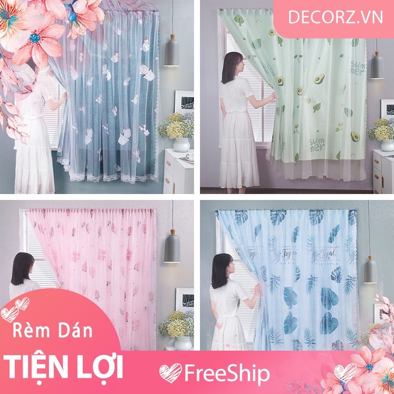 Rèm cửa dán tường chống nắng rèm cửa dán trang trí cửa sổ - phòng khách dễ dàng lắp đặt không khoan đục DECORZ HOT SALE