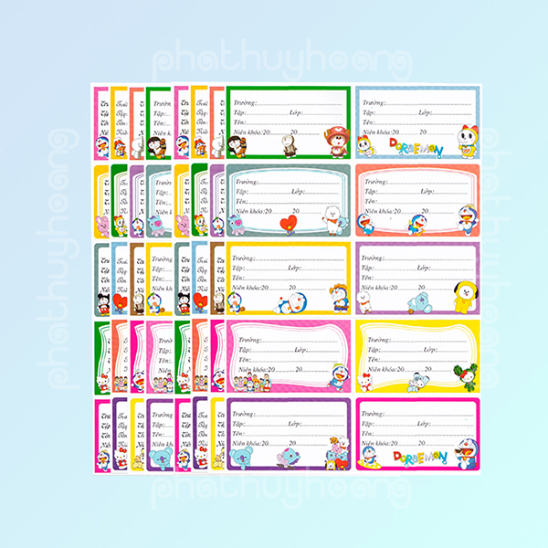 (CÓ BAO SÁCH CHUNG) Combo 100 cái nhãn vỡ , nhãn tập có keo , nhãn dán học sinh , nhãn dán tập sách vở học sinh giá rẻ , nhãn dán cute , nhãn dán sách , nhãn tên học sinh , nhãn dán sách giáo khoa - Phát Huy Hoàng