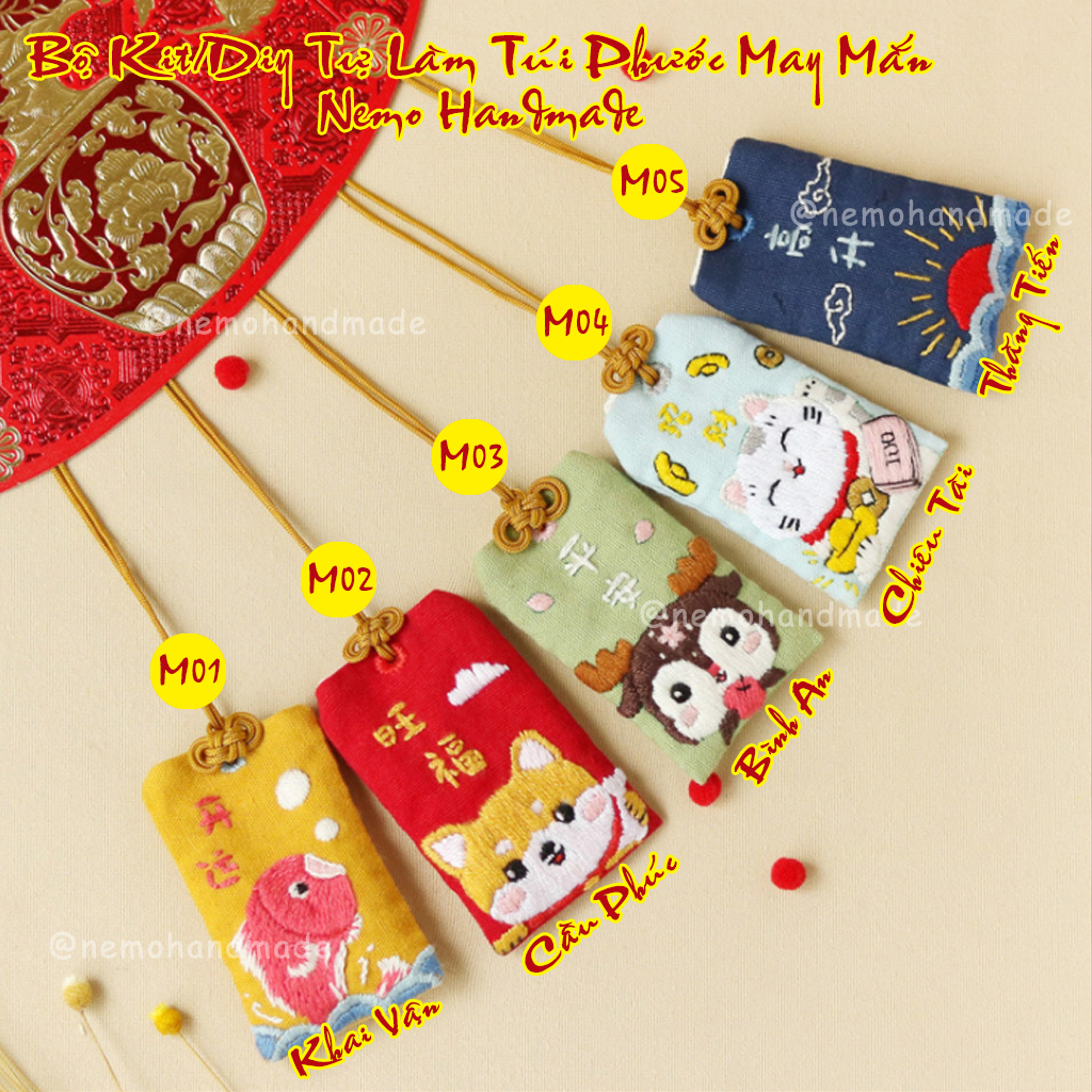 Bộ Kit/ Diy Tự Làm Túi Phước Omamori Nemo Handmade - BKOM5M