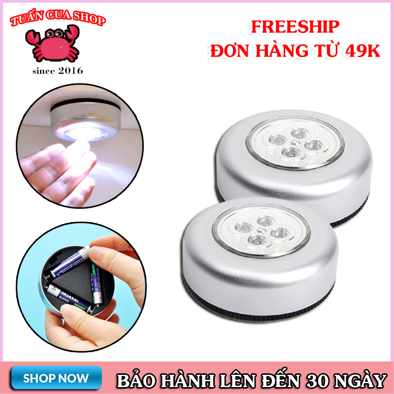 Đèn led dán tường 4 bóng siêu sáng, Đèn led gắn tường ánh sáng trắng duy trì 100h, Đèn dán phòng ngủ, tủ bếp, tủ treo đồ 4 bóng tiện dụng 100h, tuancua