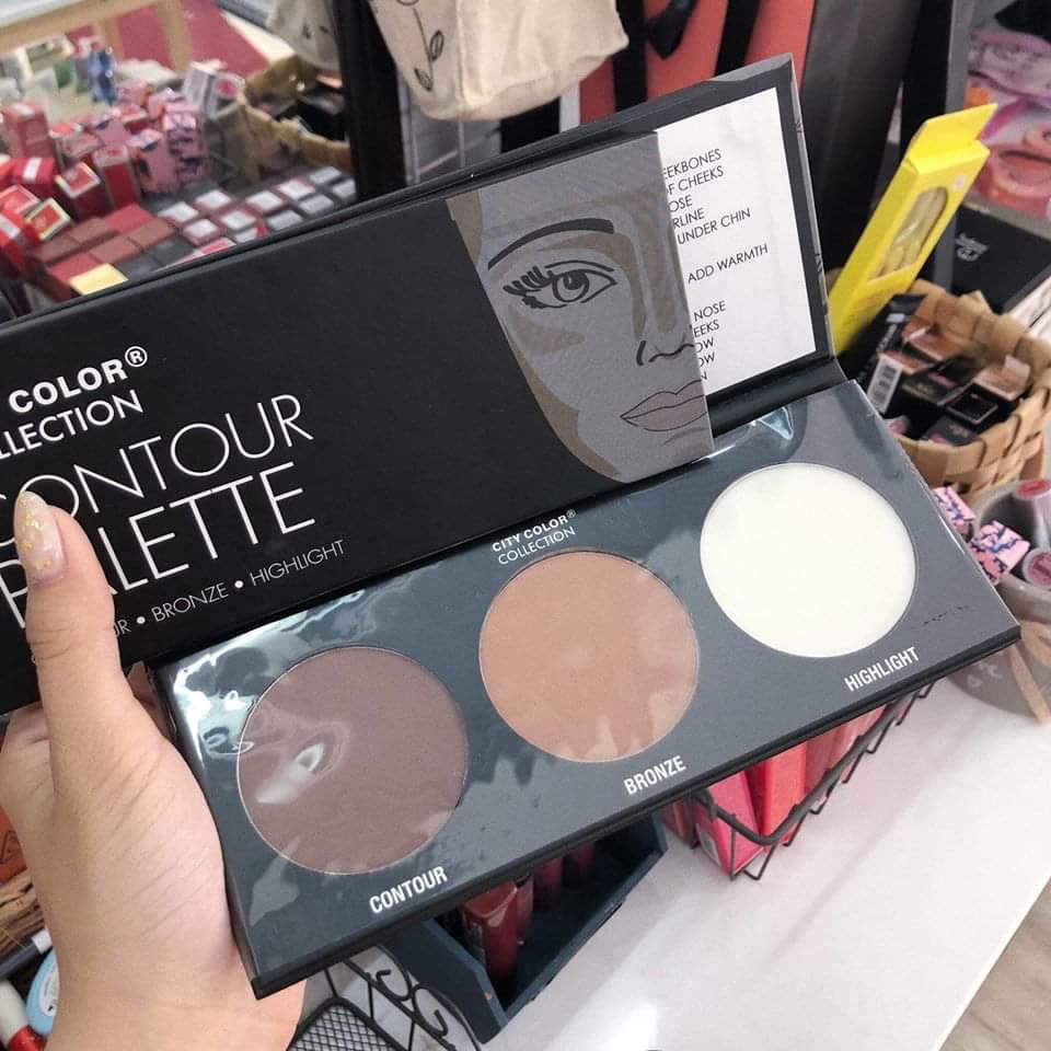[Chính Hãng] Bảng Phấn Tạo Khối Và Highlight 3 ô City Color Contour Palette