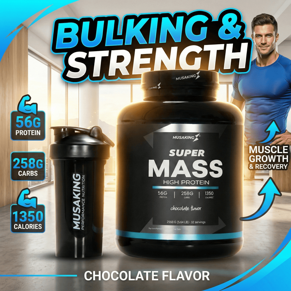 Super Mass Musaking High Protein Weight Gain Milk Powder 2560g – High Energy Mass Gainer, Supports Weight Gain and Muscle Gain for Skinny People, Effective for Gym Goers