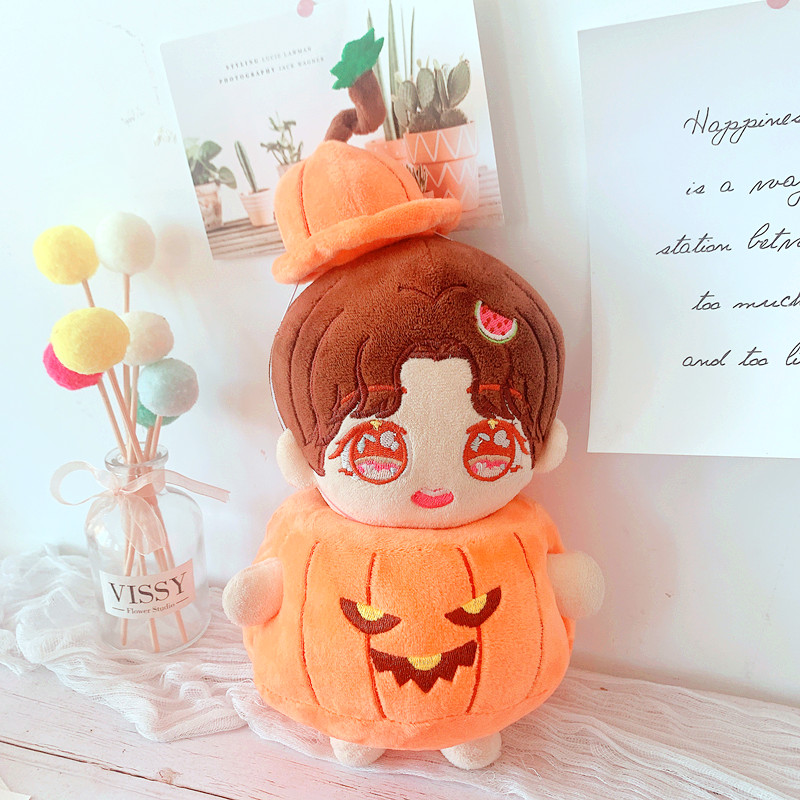 20cm Cute Doll Accessories Halloween All Saints' Day Cartoon Pumpkin Devil Hat Romper Clothes Set Jungkook V Rose Jisoo