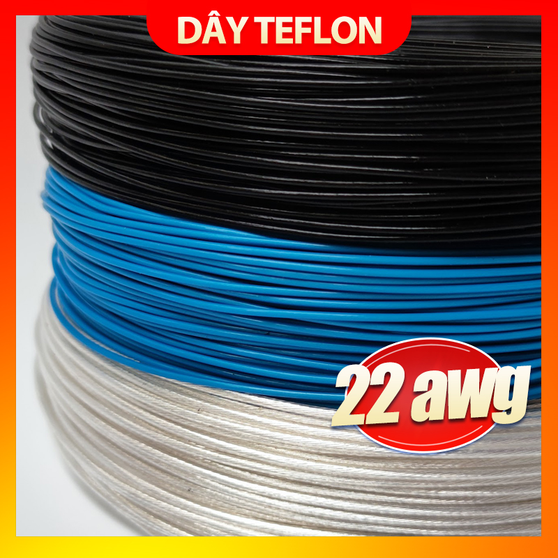 Dây điện mạ bạc vỏ teflon 24AWG - 0.35mm (Giá 1 mét)