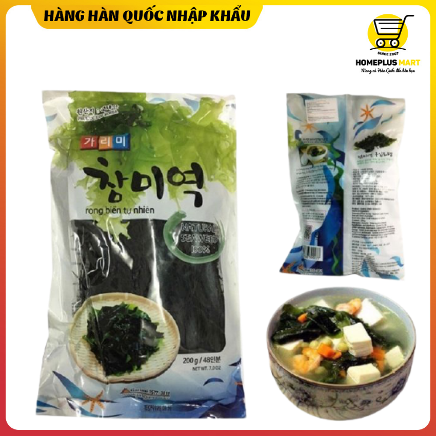 Rong biển tự nhiên, sấy khô, hiệu Garimi Hàn Quốc, dùng để nấu canh tôm, cá, cua, canh rong đậu hũ, giòn ngon, xanh tươi, homeplus mart