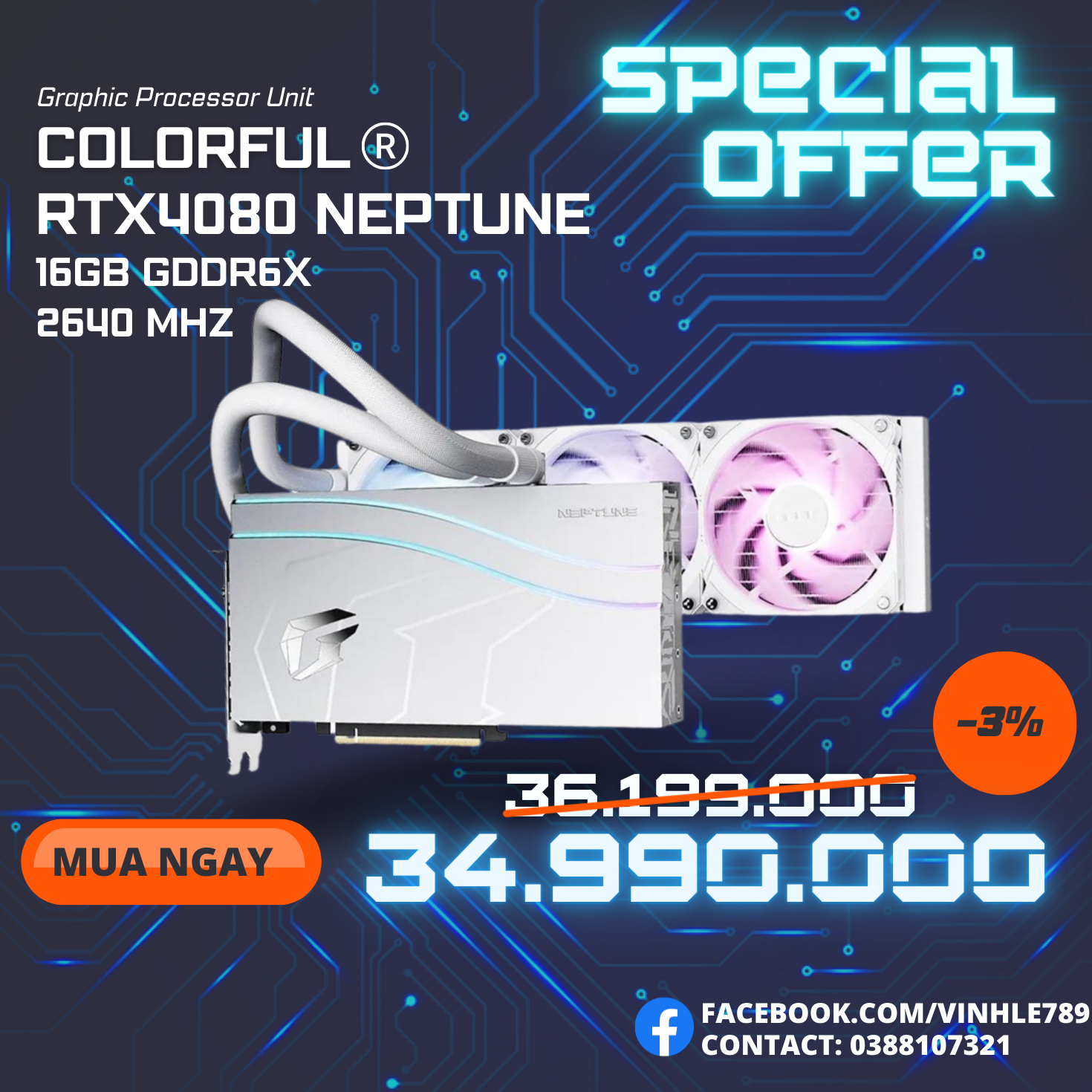 Card màn hình COLORFUL RTX 4080 NEPTUNE NEW