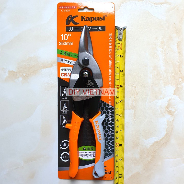 Kéo cắt tôn Nhật Bản Kapusi mũi thẳng 10 inch - Kéo cắt thạch cao Kapusi, Kềm cắt thạch cao, Kìm cắt thạch cao, Kìm cắt tôn