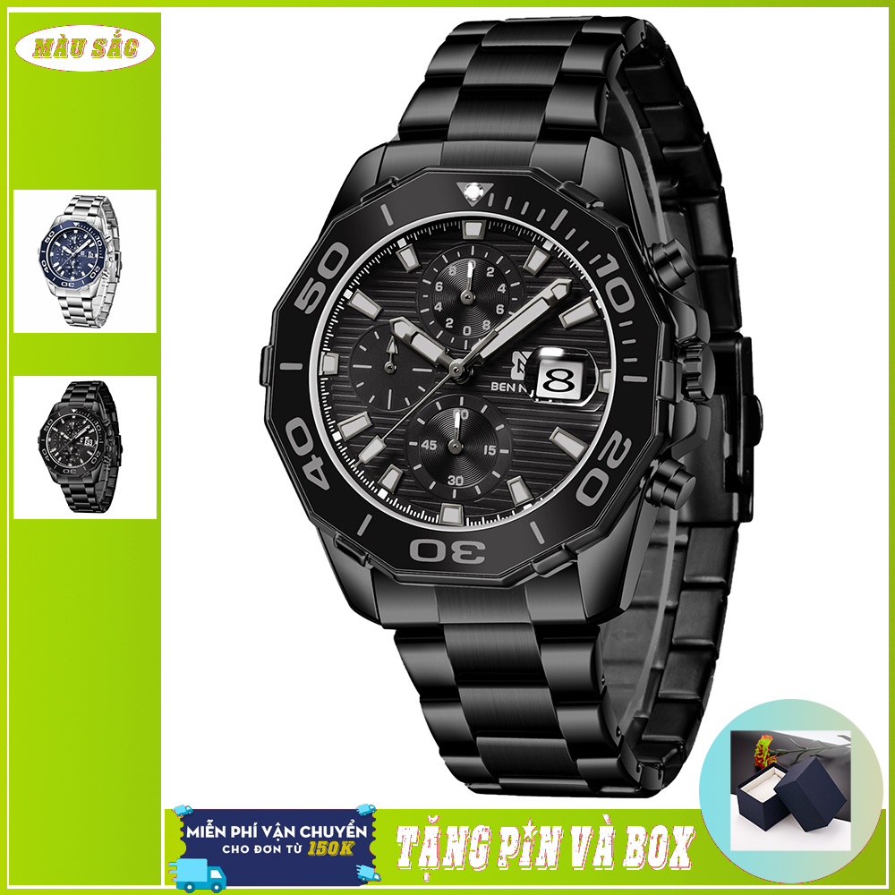 Đồng hồ BN 6031 đồng hồ Nam dây thép không gỉ - Tặng Pin Đồng Hồ - đồng hồ nam đẹp thiết kế mới nhất 2021