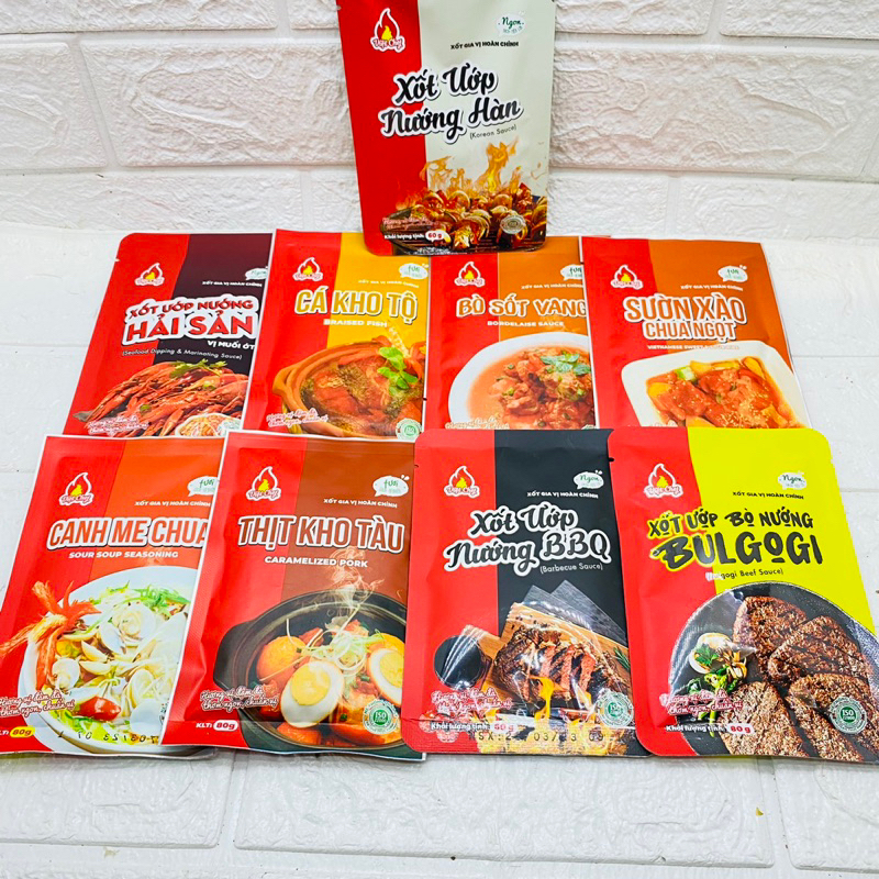 Gói Xốt Ướp Nướng BBQ 60g Viet Chef đủ vị