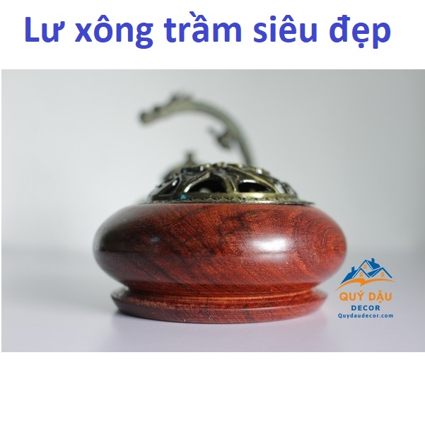 Lư xông Trầm Hương gỗ Hương nguyên khối