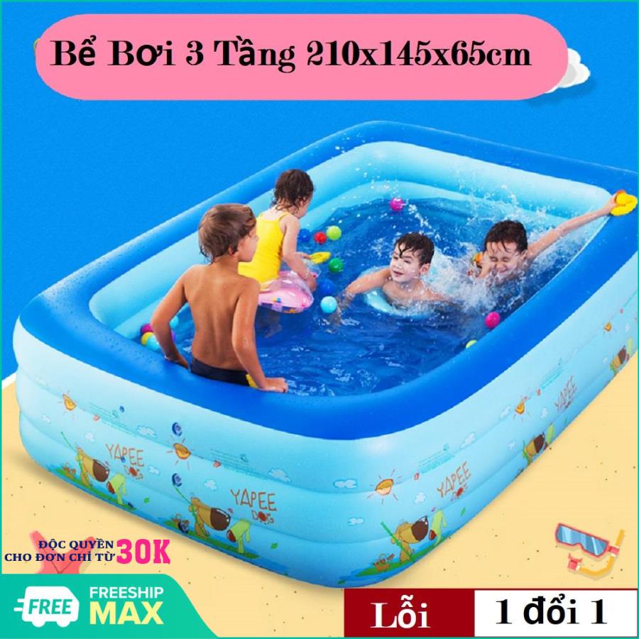 Bể bơi phao 3 tầng cho bé size to 210x145x65cm - Mẫu mới 2019