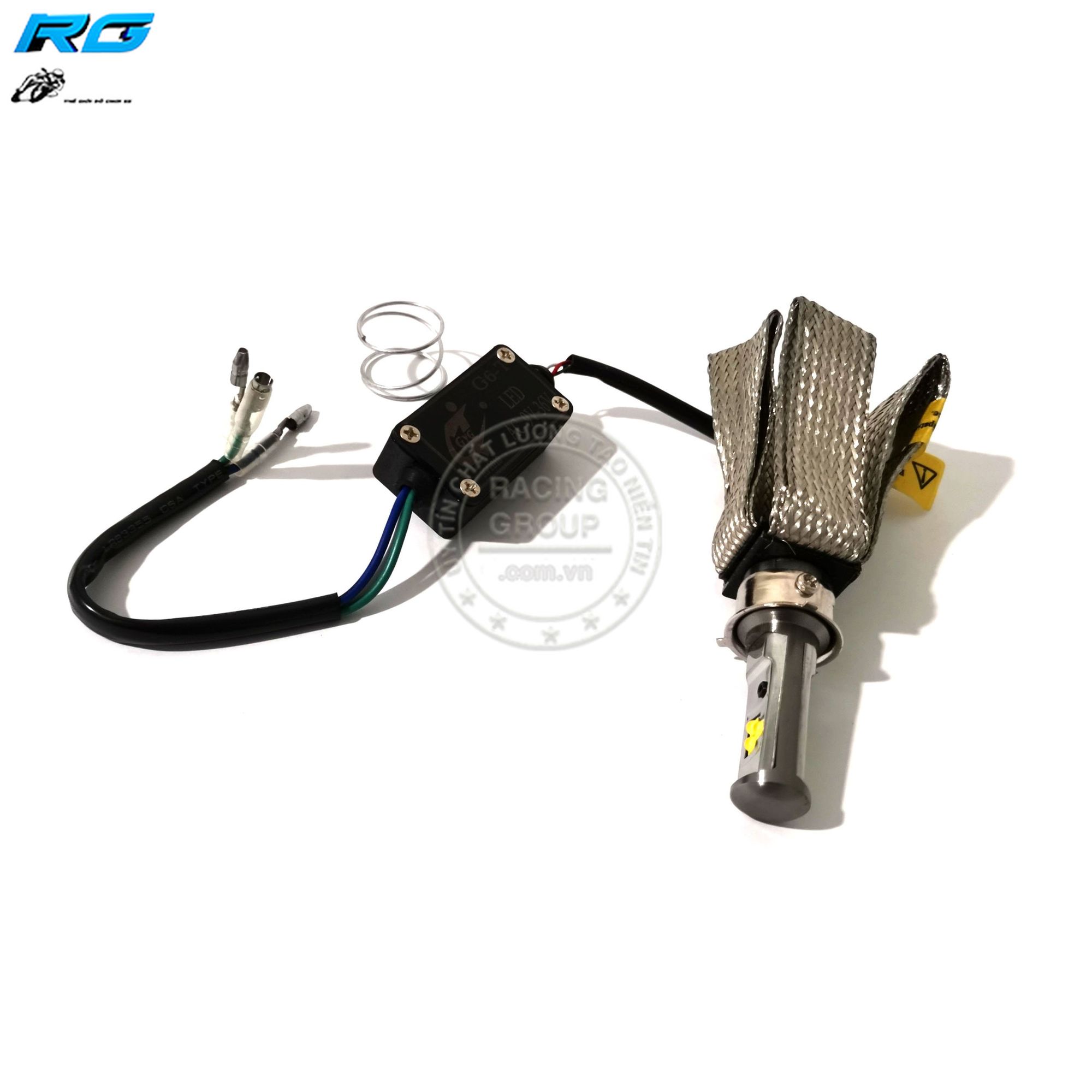 Đèn pha led xe máy siêu sáng t19 4 râu 6 tim tản nhiệt siêu sáng