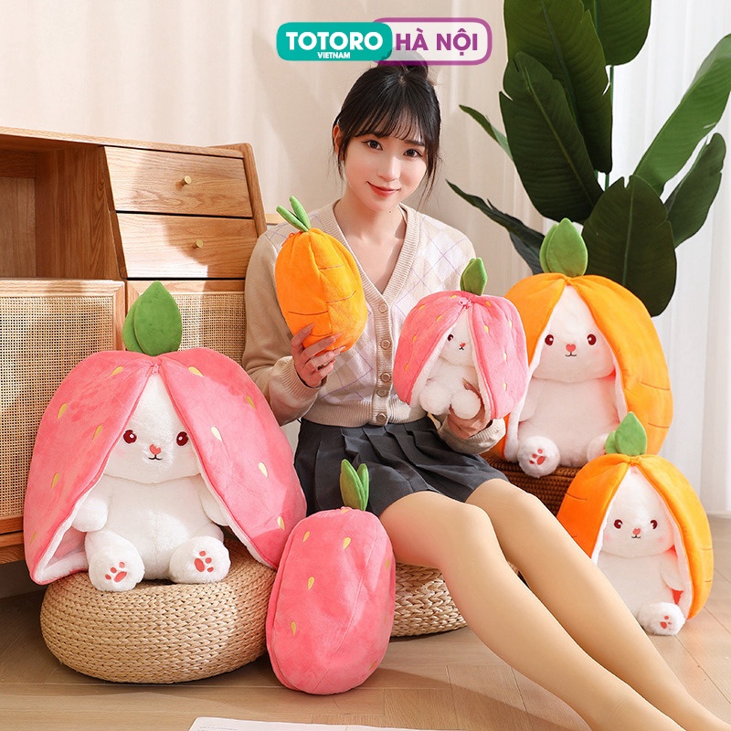 Thú bông Gấu bông Trái Cây nở ra Thỏ lông mềm mịn siêu dễ thương