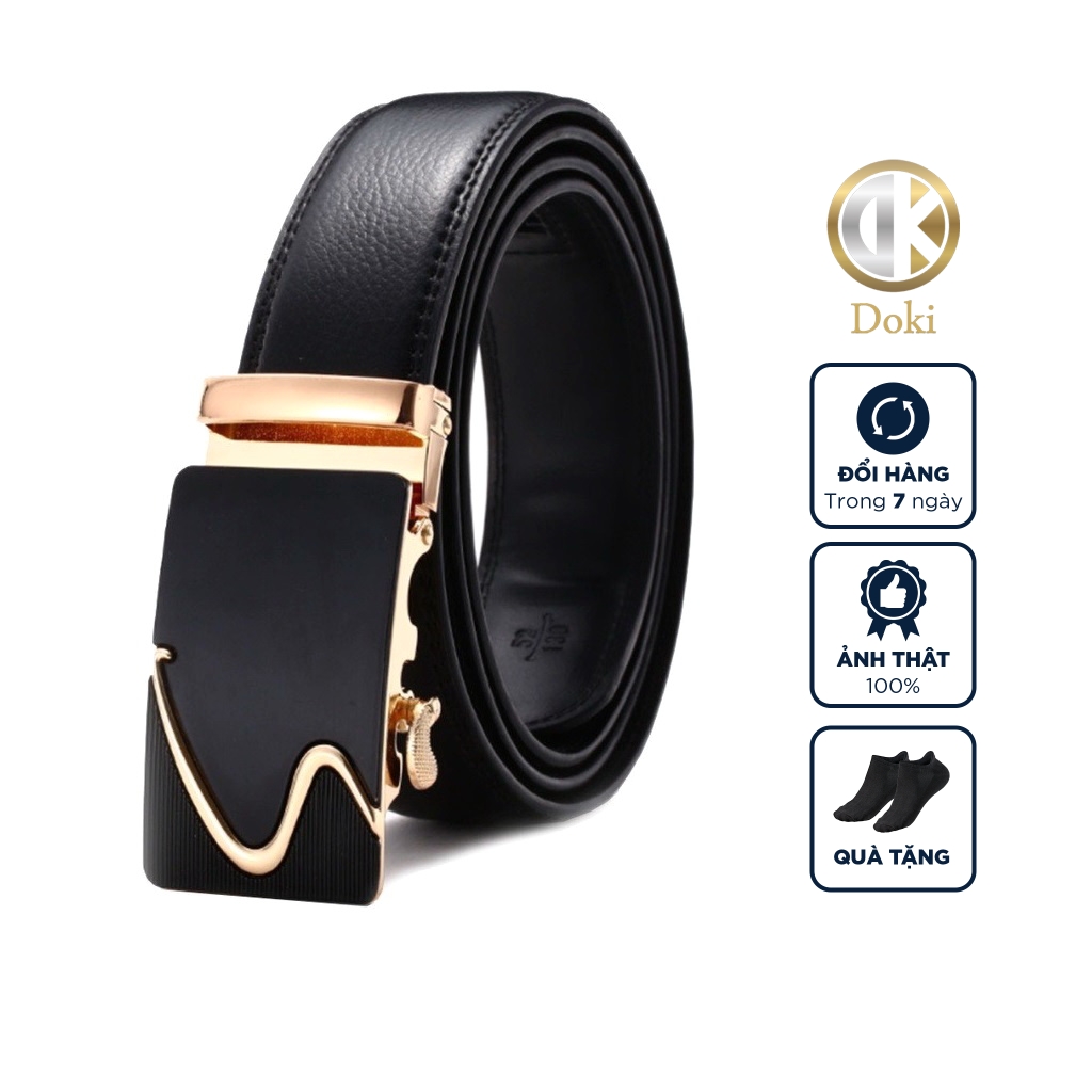 Thắt Lưng Nam Da Mềm Cao Cấp Doki Khóa Tự Động Hợp Kim Đúc, Dây Thắt Lưng Da Nam Cam Kết Lỗi 1 Đổi 1 - DK