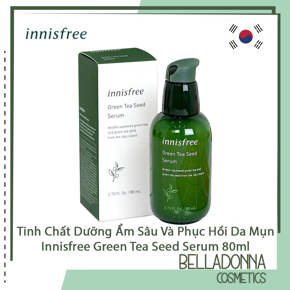 Tinh chất dưỡng ẩm sâu và phục hồi da mụn innisfree green tea seed serum 80ml