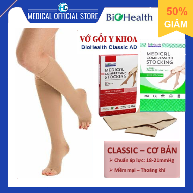 Vớ y khoa (vớ gối) chống suy giãn tĩnh mạch Biohealth (Úc)