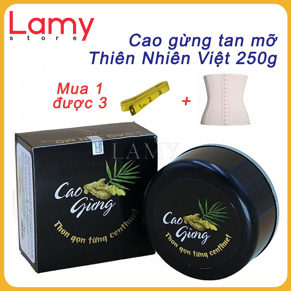 Cao gừng tan mỡ bụng thiên nhiên mẫu mới, giúp giảm mỡ bụng siêu hiệu quả - tặng gel nịt bụng và thước dây
