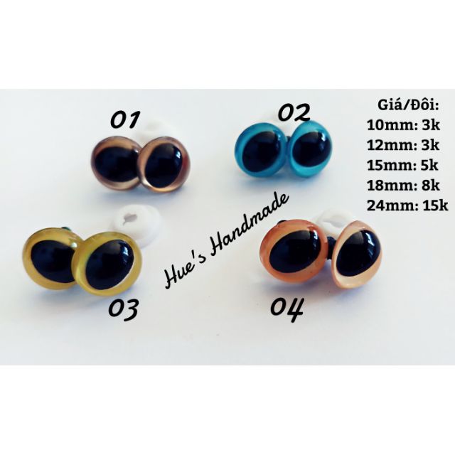 Mắt thú - mắt mèo 10mm-24mm