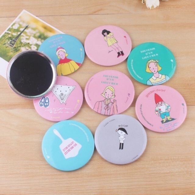 Combo 2 cái gương tròn bỏ túi mini dễ thương Hàn Quốc