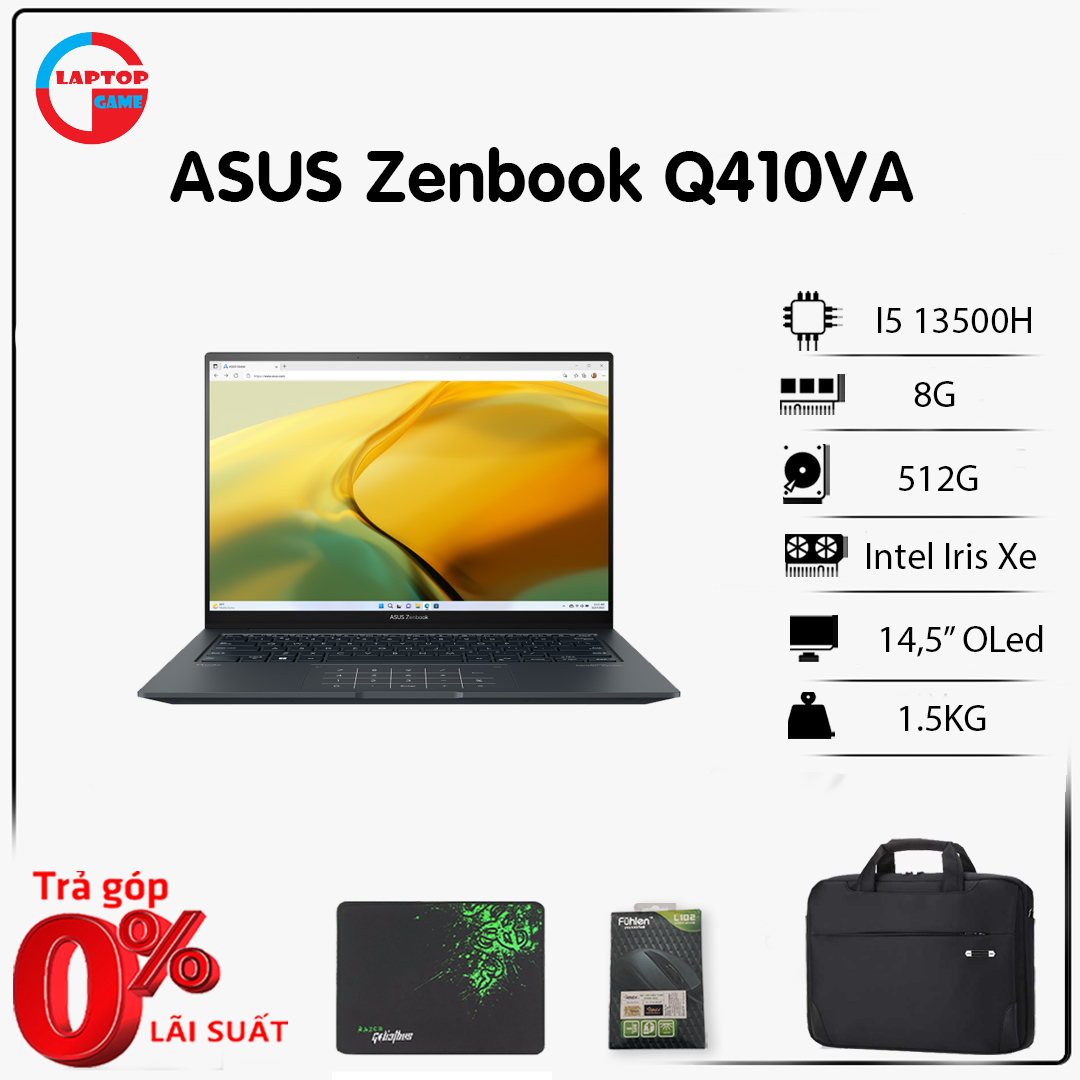 [New 2023] Asus Zenbook 14 Q410VA (i5-13500H, 8GB, SSD 512GB, Màn 14.5' 2.8K, 120Hz OLED)