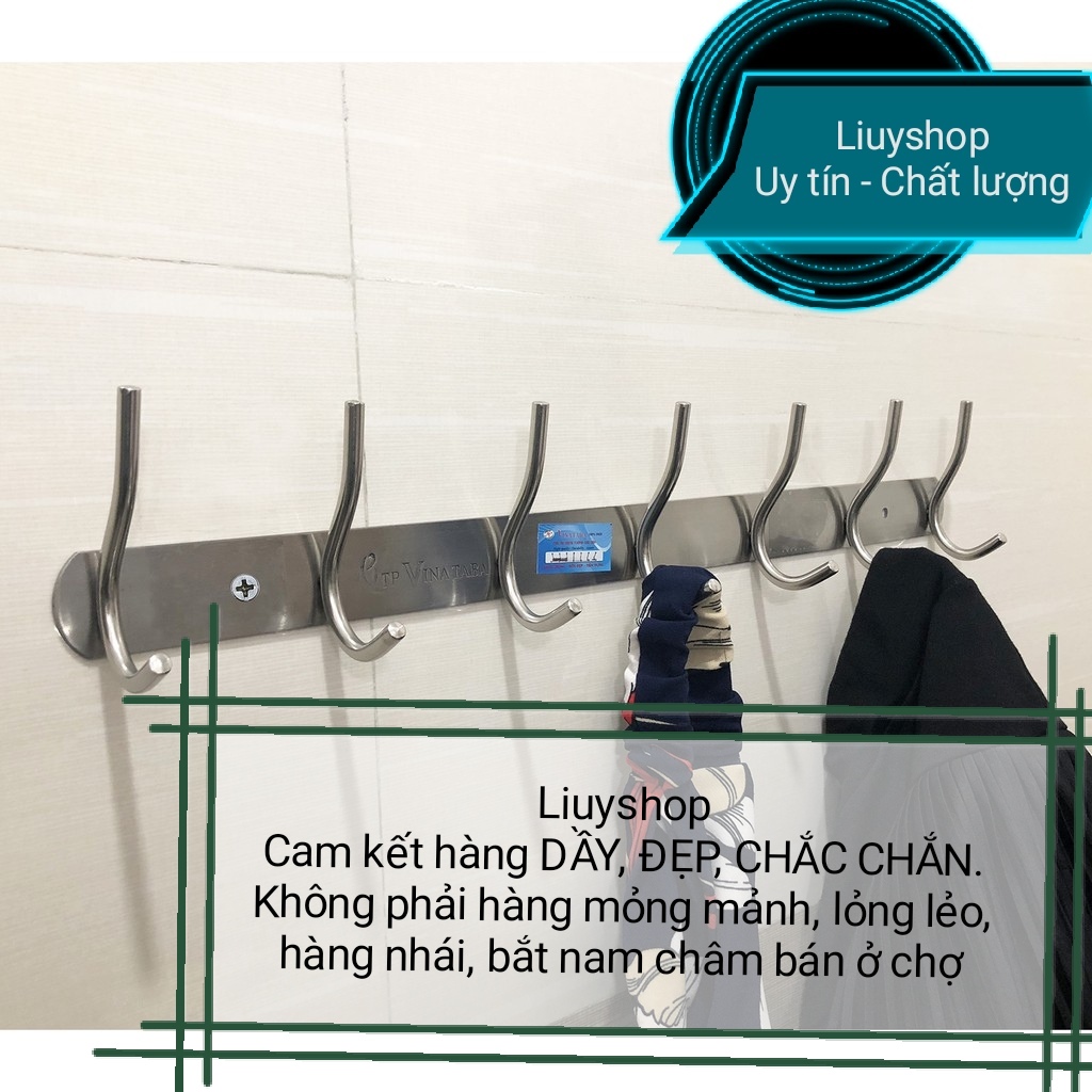Móc treo quần áo đóng tường inox 304 cao cấp