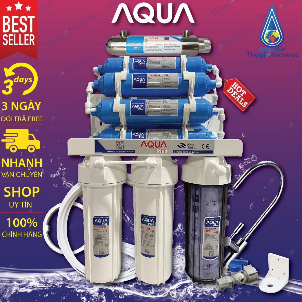 Máy lọc nước AQUA 11 cấp UV công nghệ UF không điện không nước thải