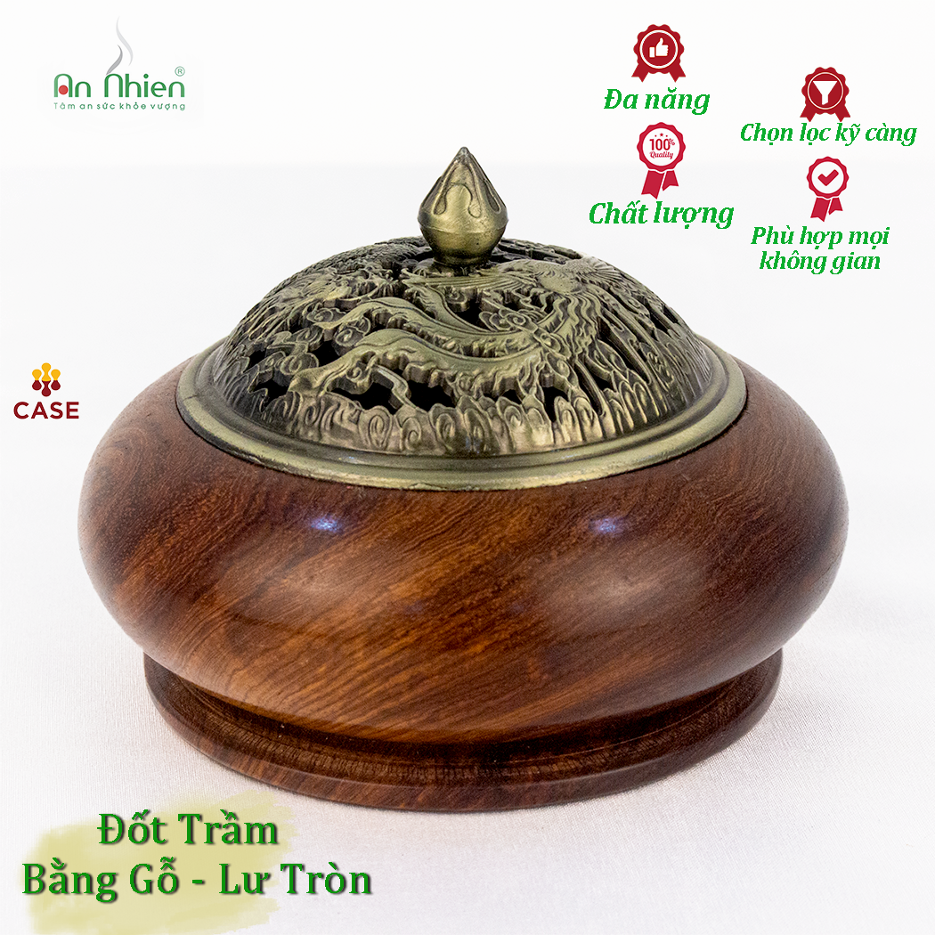 Lư xông trầm hương bằng gỗ, lư xông trầm gỗ hương cao cấp GO2