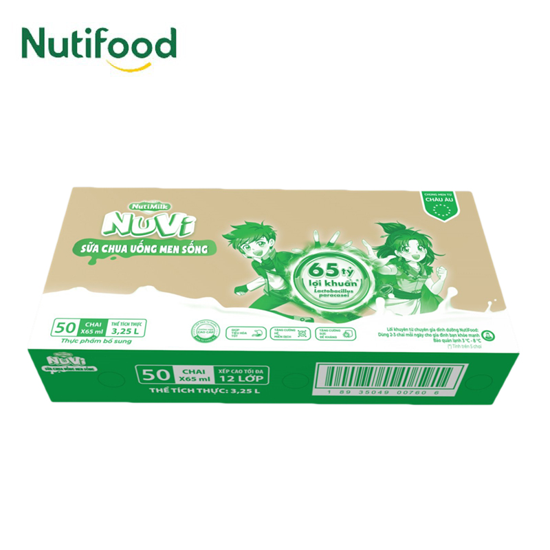 Nuti thùng 50 chai sữa chua uống men sống tu.scunt - thương hiệu nutifood