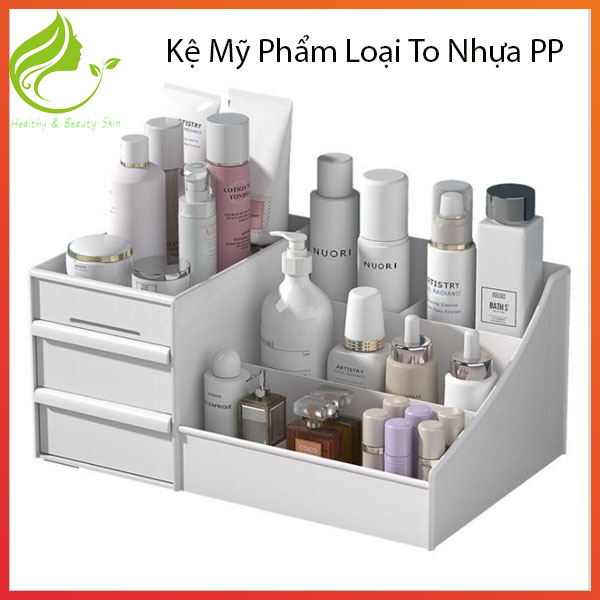 Kệ đựng đồ trang điểm mỹ phẩm, hộp đựng đồ trang điểm 3 ttầng đựng đồ dễ thương, tủ đựng đồ trang điểm