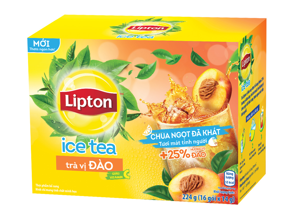 Trà lipton ice tea vị đào hộp 224g