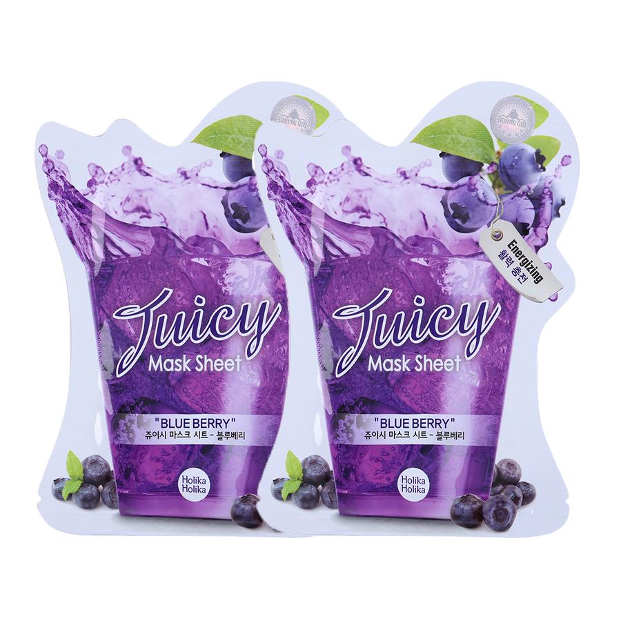 Combo 2 Mặt Nạ Dưỡng Da Chiết Xuất Việt Quất Tươi Holika Holika Juicy Mask Sheet Blueberry - 20ml