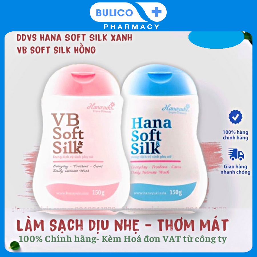 [3 Tặng 1] Dung Dịch Vệ Sinh Hana VB Soft Silk Hanayuki 150g dùng được cho nam nữ và bà bầu