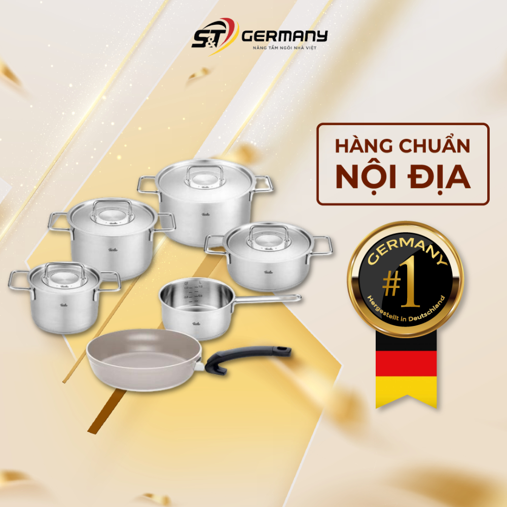 Bộ nồi fissler pure collection 6 món kèm 1 chảo chống dính 24 cm nội địa đức xoong nồi đức chất lượng germanysnt 70080