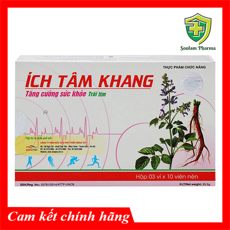 Ích Tâm Khang Tốt Cho Bệnh Tim - Giúp Dứt Khó Thở, Mệt Đau Ngực‎ Hộp 30 Viên